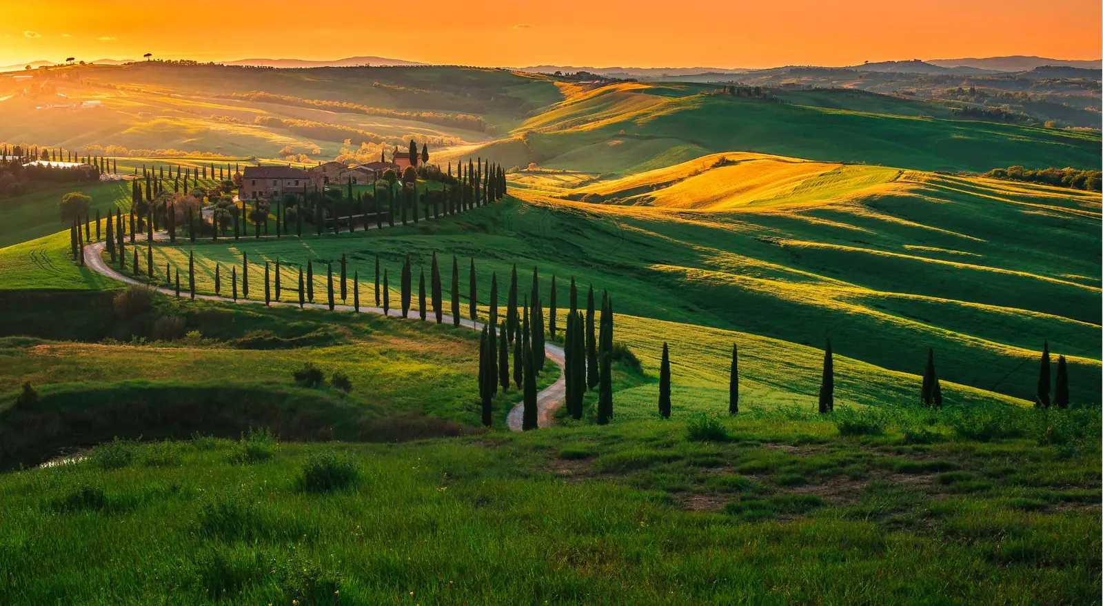Le colline toscane al tramonto